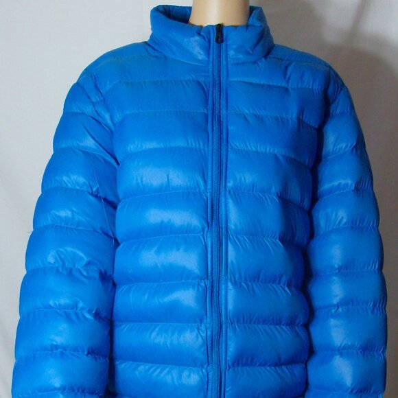 Original Deluxe Cobalt Blue Puffer Lightweight Jacket with travel bag Size L - Picture 1 of 12